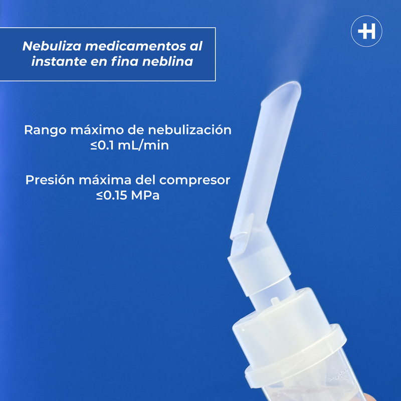 Nebulizador de pistón vertical con mascarillas, para uso ambiental o personal para niño/adulto - Marca Handy