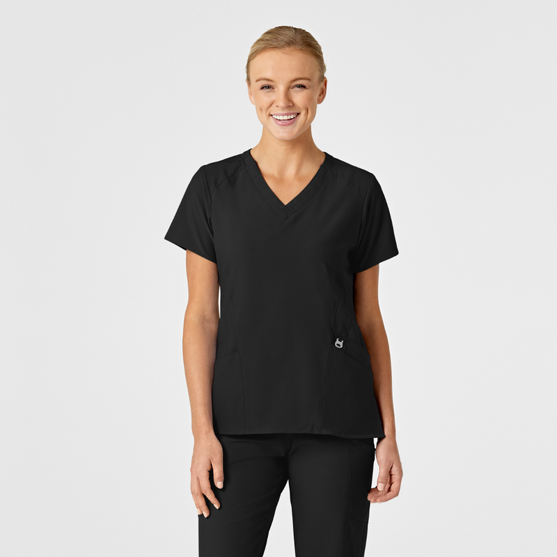 Filipina Médica Estilizada con Cuello "V" Tejido Absorbente de Secado Rápido para Mujer / Uniforme Médico Marca Wink