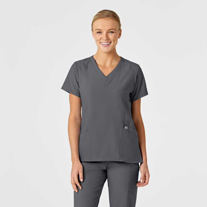 Filipina Médica Estilizada con Cuello "V" Tejido Absorbente de Secado Rápido para Mujer / Uniforme Médico Marca Wink