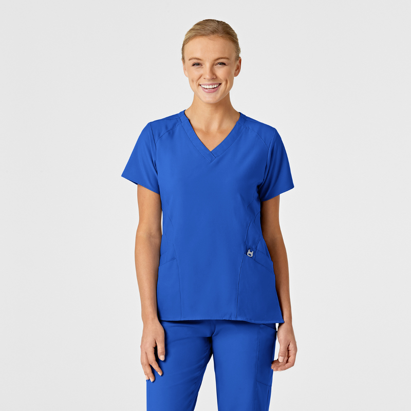 Filipina Médica Estilizada con Cuello "V" Tejido Absorbente de Secado Rápido para Mujer / Uniforme Médico Marca Wink