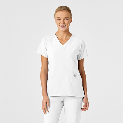 Filipina Médica Estilizada con Cuello "V" Tejido Absorbente de Secado Rápido para Mujer / Uniforme Médico Marca Wink