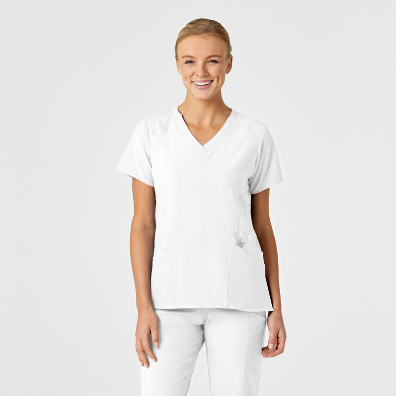 Filipina Médica Estilizada con Cuello "V" Tejido Absorbente de Secado Rápido para Mujer / Uniforme Médico Marca Wink