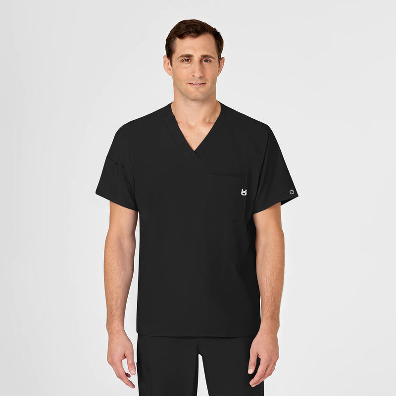 Uniforme Médico Color Negro para Hombre con Tejido Absorbente de Secado Rápido / Scrub Quirúrgico Wink
