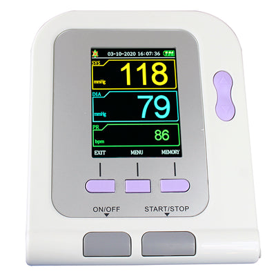 Monitor con pantalla LCD a color de 2 parámetros, presión arterial con brazalete y SPO2 con sensor de oximetría para adulto incluidos para uso humano - Marca Checkatek