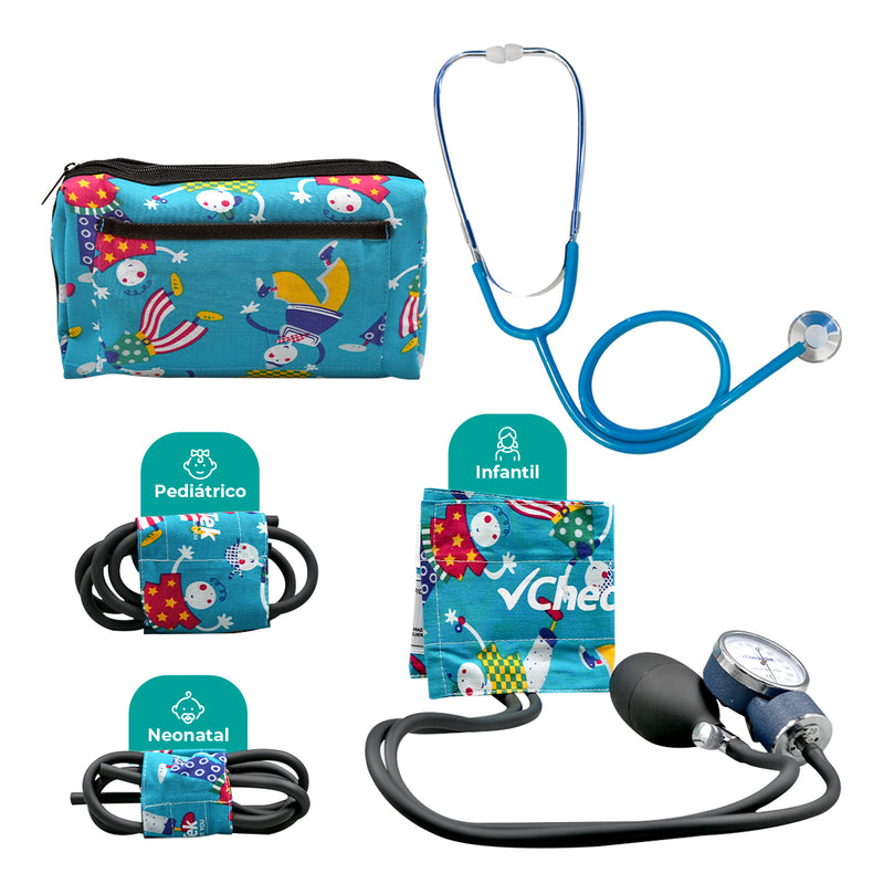 Baumanómetro Pediátrico con Set de 3 Brazaletes para Medición para Neonato, Infantil y Pediátrico | Marca Checkatek