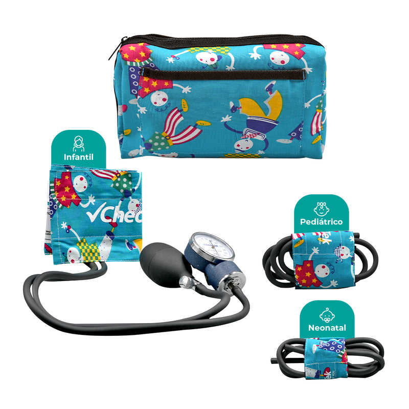 Baumanómetro Pediátrico con Set de 3 Brazaletes para Medición para Neonato, Infantil y Pediátrico | Marca Checkatek