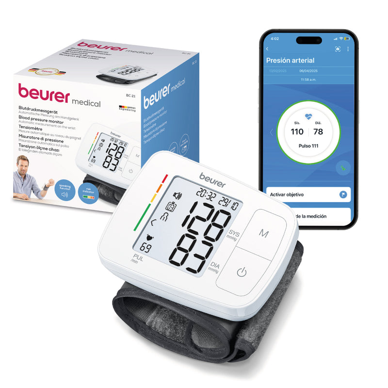 Baumanómetro Digital BC21 con voz, medidor de presión arterial de