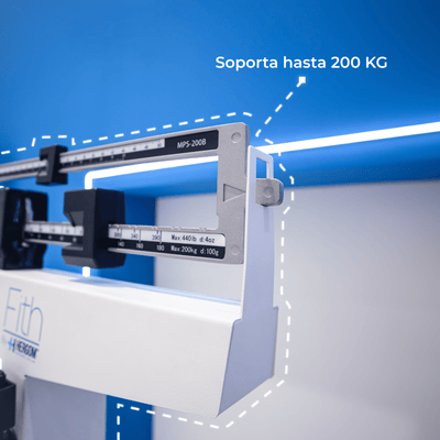 Báscula con Estadímetro de Alta Resistencia, Soporta Hasta 200 kg / Báscula de Acero MPS200B Marca Fith