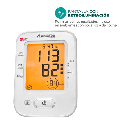 Baumanómetro digital para medir presión arterial con pantalla LCD y función de voz BD-1 | Marca Checkatek