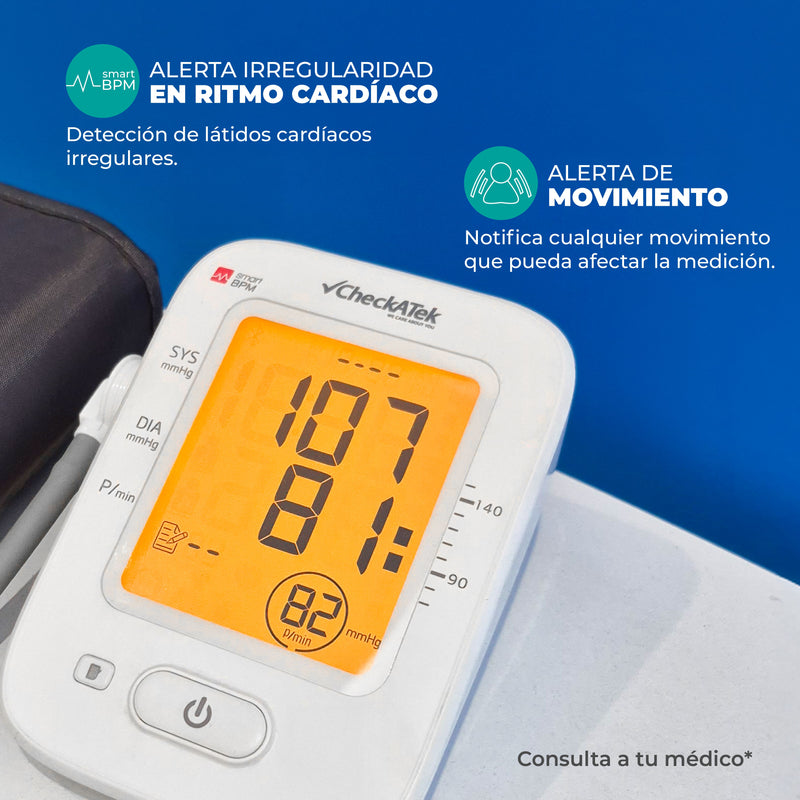 Baumanómetro digital para medir presión arterial con pantalla LCD y función de voz BD-1 | Marca Checkatek