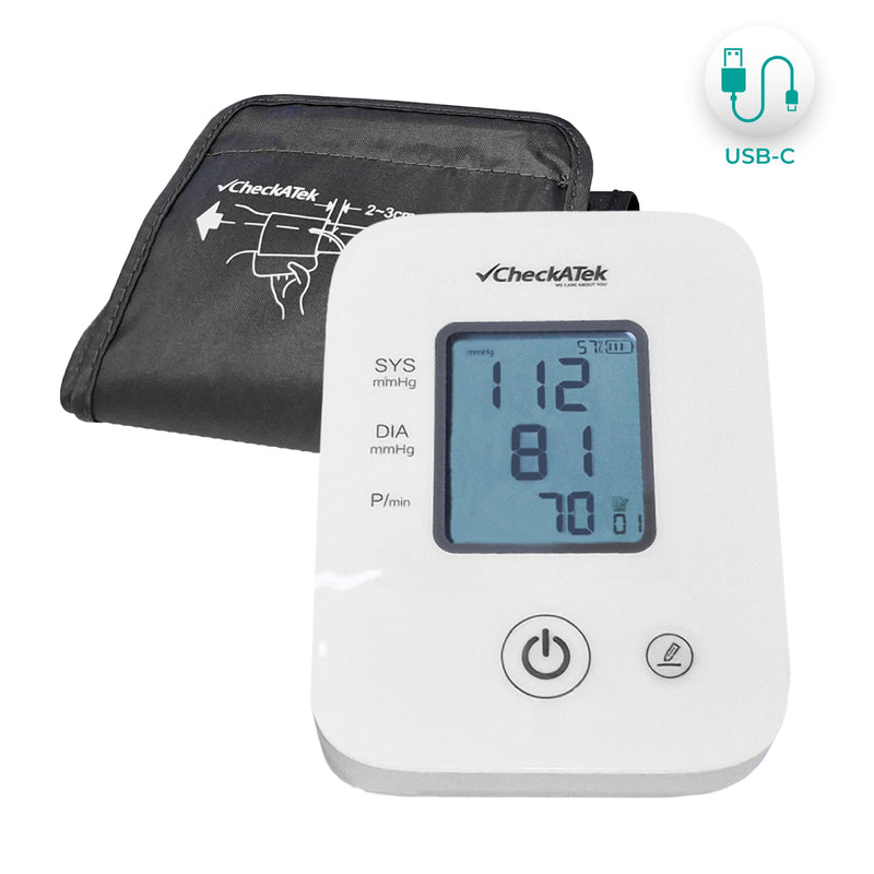 Baumanómetro Digital de brazo con pantalla LCD para medir presión arterial con función de voz BD-4 | Marca Checkatek
