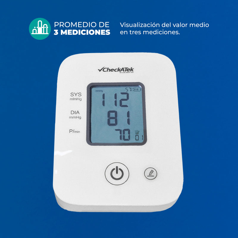 Baumanómetro Digital de brazo con pantalla LCD para medir presión arterial con función de voz BD-4 | Marca Checkatek
