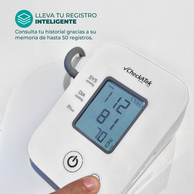 Baumanómetro Digital de brazo con pantalla LCD para medir presión arterial con función de voz BD-4 | Marca Checkatek