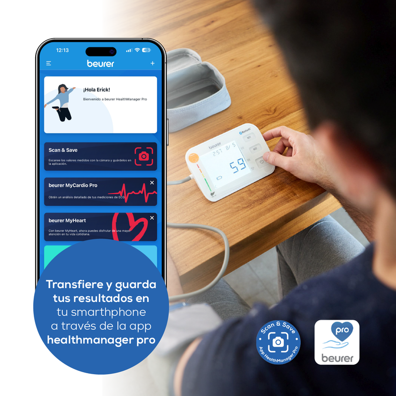 Baumanómetro Digital con Bluetooth para conexión con smartphone BM57 - Marca Beurer