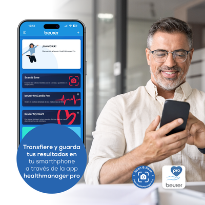 Baumanómetro Digital BM95, con dos funciones, medidor de presión arterial y genera electrocardiograma - Marca Beurer