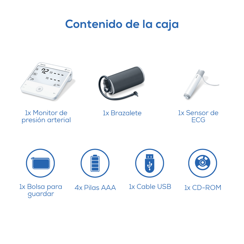 Baumanómetro Digital BM95, con dos funciones, medidor de presión arterial y genera electrocardiograma - Marca Beurer