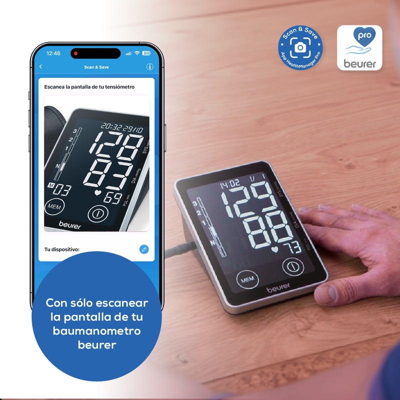 Baumanómetro Digital de brazo BM58, medidor de presión arterial y de pulso de manera automática - Marca Beurer