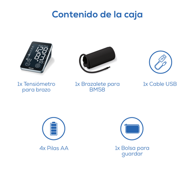 Baumanómetro Digital de brazo BM58, medidor de presión arterial y de pulso de manera automática - Marca Beurer