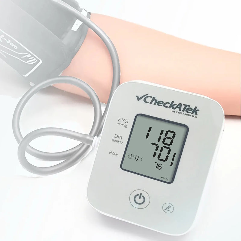 Baumanómetro Digital de brazo con pantalla LCD para medir presión arterial con función de voz BD-4 | Marca Checkatek