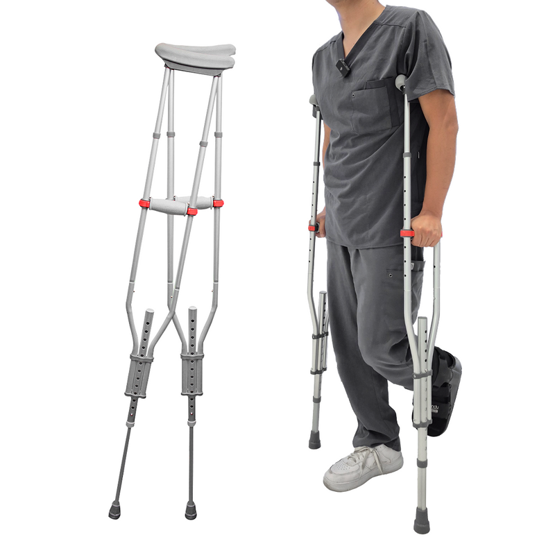 Muletas de aluminio ajustables para niño, joven o adulto, soportan hasta 110 KG por su estructura de alta resistencia Marca Handy