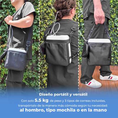 Concentrador de Oxígeno portátil recargable de 6 litros por minuto de grado médico con accesorios incluidos 8F-2A - Marca Handy