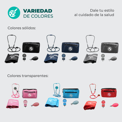 Set Profesional de Baumanómetro Aneroide y Estetoscopio Doble Incluye Estuche y Accesorios | Marca Checkatek