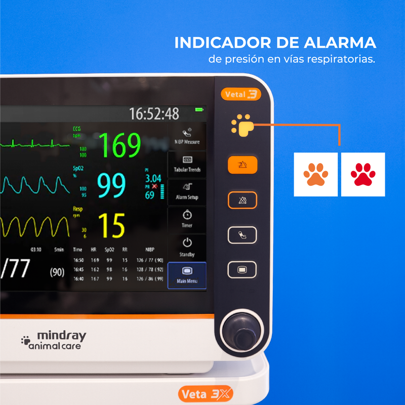 Monitor Veterinario Portátil para Signos Vitales VETAL3V Edición Naranja 🟠 - Marca Mindray Animal Care