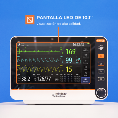 Monitor Veterinario Portátil para Signos Vitales VETAL3V Edición Naranja 🟠 - Marca Mindray Animal Care