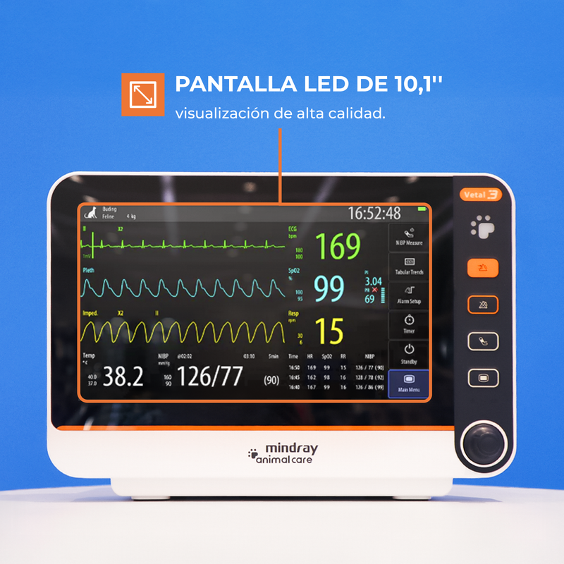 Monitor Veterinario Portátil para Signos Vitales VETAL3V Edición Naranja 🟠 - Marca Mindray Animal Care
