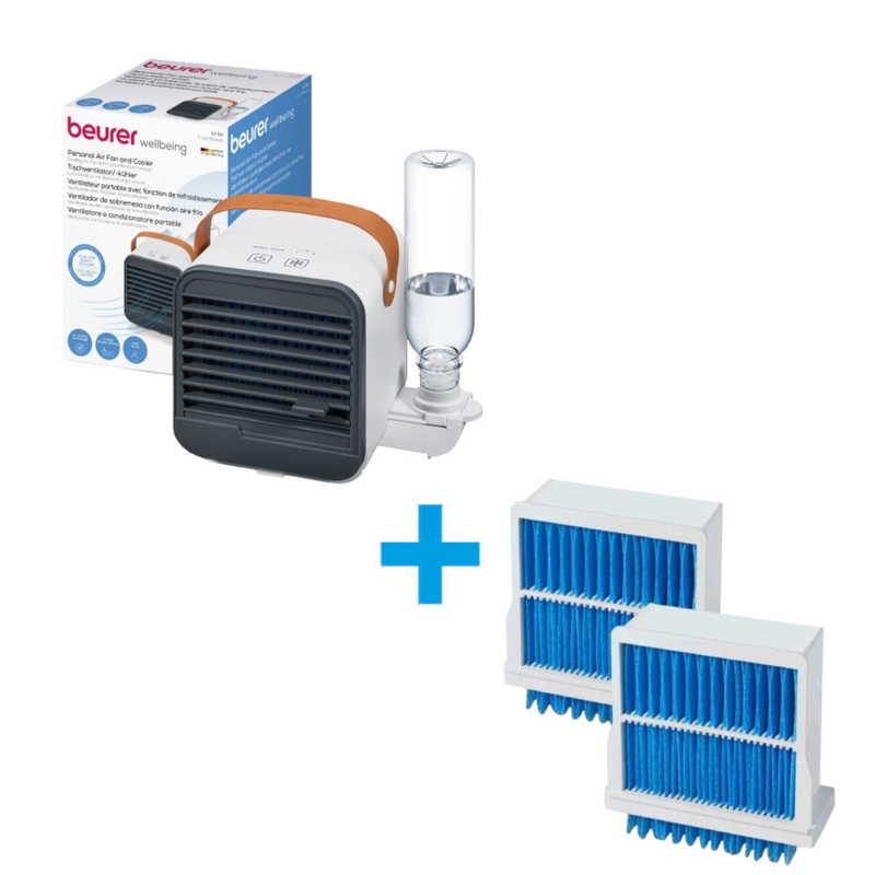 Kit de Enfriador y ventilador de Aire Portátil USB Mini Aire Acondicionado LV50 + 2 Piezas de Filtros - Marca beurer®