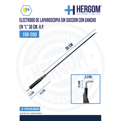 Electrodo de laparoscopia - Marca Hergom Medical