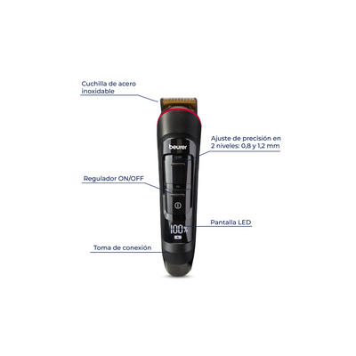 Rasuradora para Barba, Lavable con Cuchilla de Acero Inoxidable y Revestimiento de Titanio  MN4X - Marca Beurer
