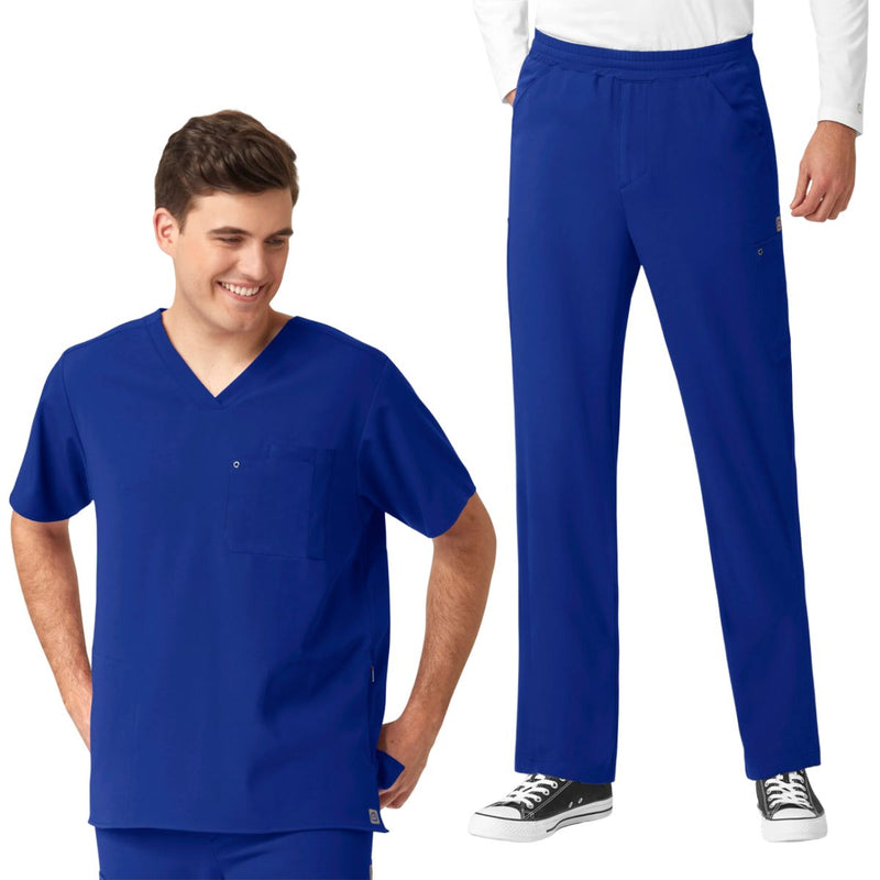 Set Wink Aero para Hombre de Filipina Médica con Panel en Punto y Cuello V + Pantalón con Panel de Punto - Marca Wink Aero