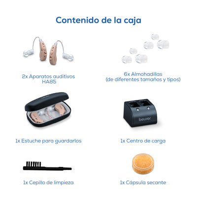 Par de Amplificadores Auditivos Beurer, Auxiliar para Oído Recargables HA85 - Marca Beurer