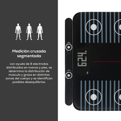 Báscula digital con 8 electrodos de barra extensible para análisis corporal completo con WIFI/Bluetooth® BF990  | Marca beurer®