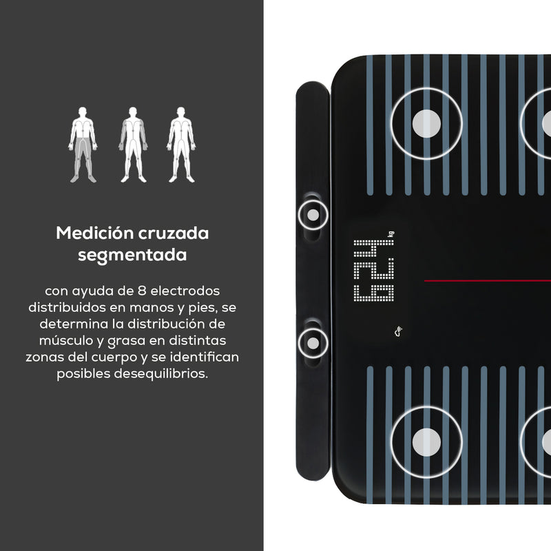 Báscula digital con 8 electrodos de barra extensible para análisis corporal completo con WIFI/Bluetooth® BF990  | Marca beurer®
