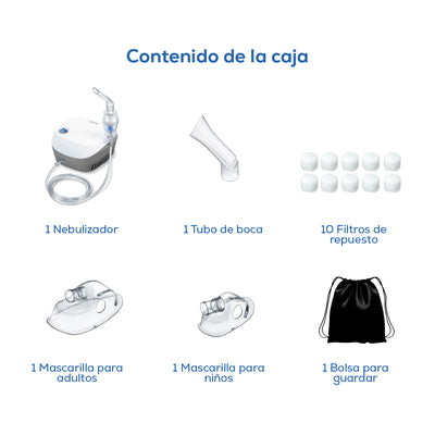 Nebulizador de compresor para niños o adultos con gran capacidad de nebulización modelo IH18 - Marca beurer®