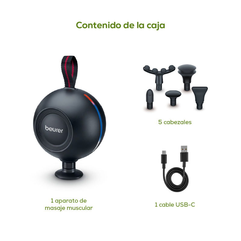 Pistola de masaje ergonómica con tecnología de sensor de presión MG101 - Marca Beurer