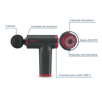 Pistola de masaje compacta MG89BF2025 limited edition cherry - Marca Beurer