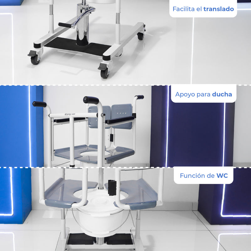 Silla de Transferencia Hidráulica con Elevador y Cómodo STWC01 - Marca Handy
