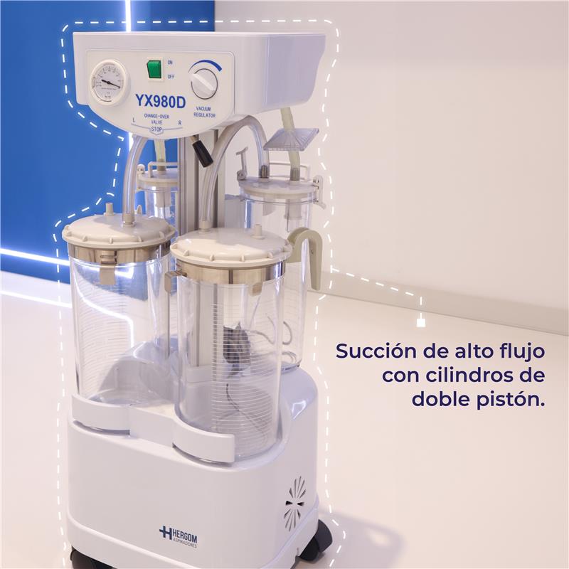 Aspirador Quirúrgico para liposucción de 98 L x minuto, Modelo YX980D - Marca Hergom Aspiradores