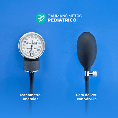 Baumanómetro Pediátrico con Set de 3 Brazaletes para Medición para Neonato, Infantil y Pediátrico | Marca Checkatek
