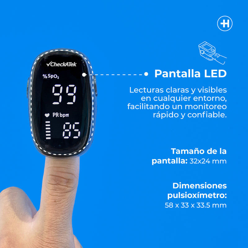 Oxímetro de pulso de grado médico con pantalla LED OP103 - Marca Checkatek