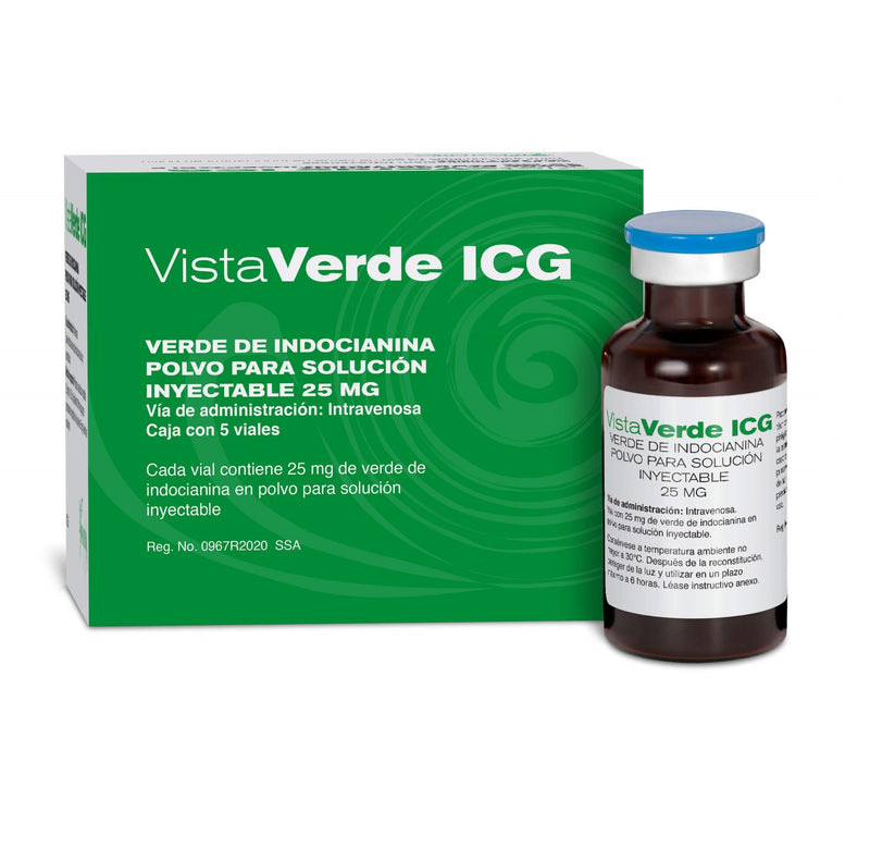 Caja de 5 viales de verde de Indocianina - VistaVerde ICG