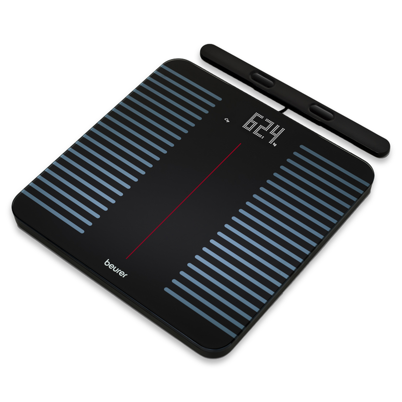 Báscula diagnóstica WIFI/Bluetooth® de 8 electrodos con parte de mano extensible para análisis corporal completo  BF990  / Marca beurer®