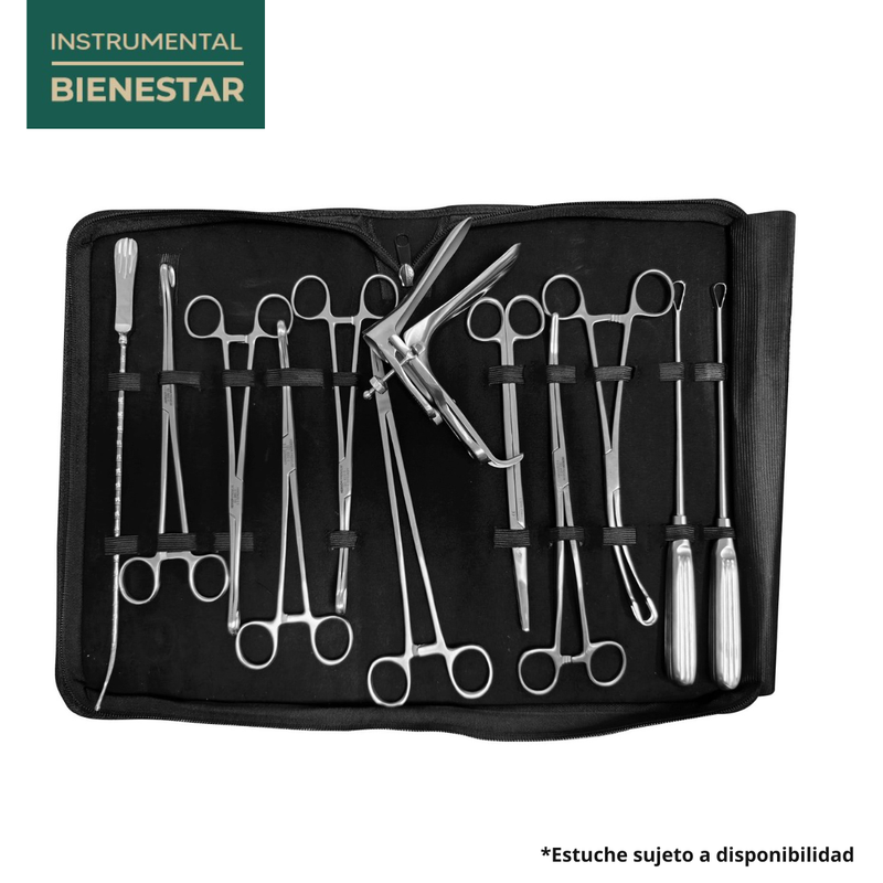 Set de instrumental para revisión uterina de 12 piezas "La Clínica es Nuestra" Bienestar- Marca Hergom