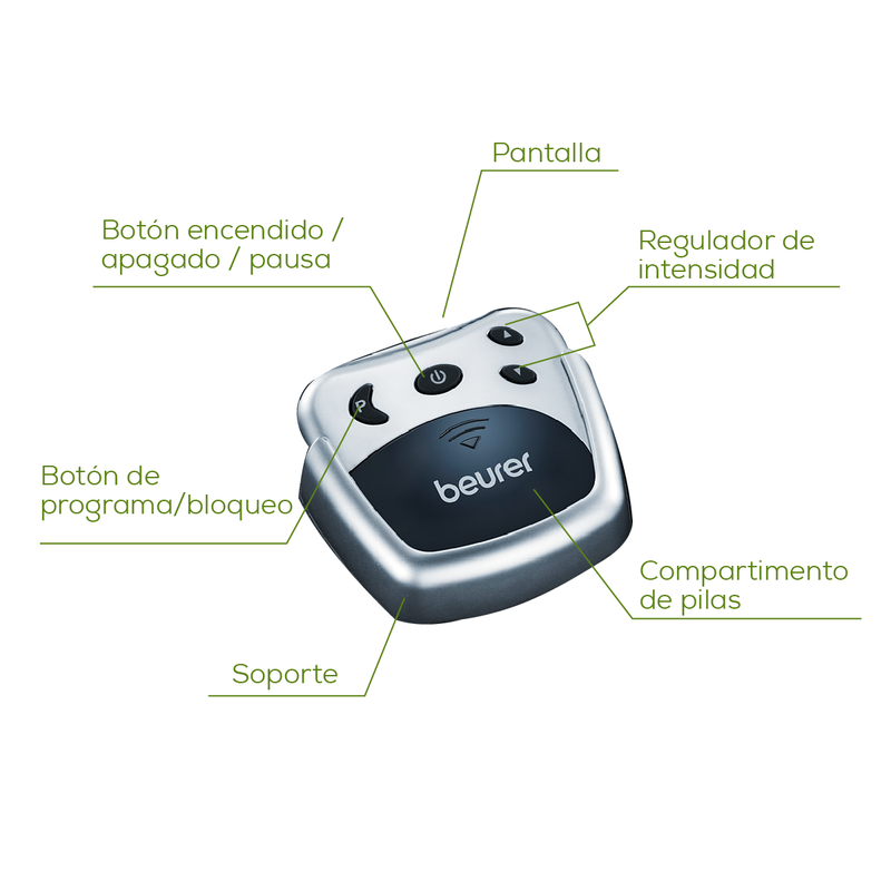 Cinturón Electroestimulador EM38 para el Área Lumbar, Tamaño de 75 a 140 cm, Tecnología TENS y 4 Programas de Entrenamiento / EM38 Marca Beurer