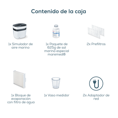 Humidificador y Purificador de Aire Maremed de Beurer. Nebulización de Finas Partículas de Sal Marina en el Aire del Ambiente / MK500 Marca Beurer