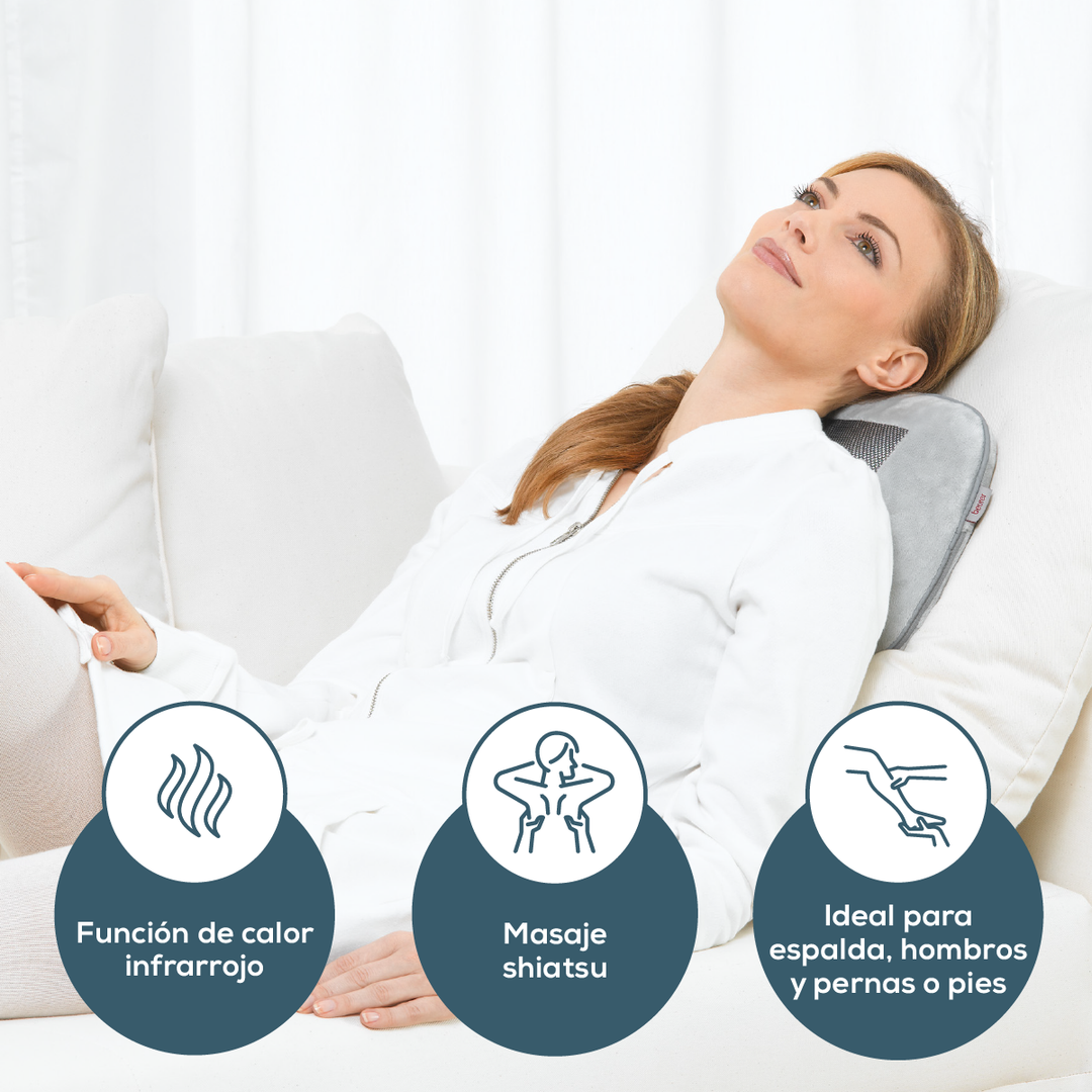 Almohada MG145 de Masaje Shiatsu para Todo el Cuerpo Funcion de Luz y HERGOM MEDICAL