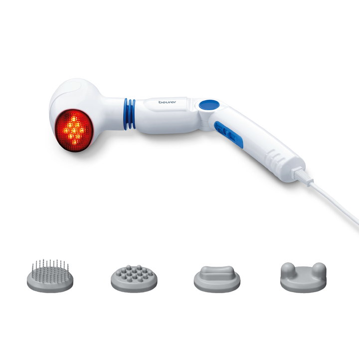 Beurer MG40 — Masajeador Eléctrico con Calor Infrarrojo, Vibración y Cabezal Ajustable